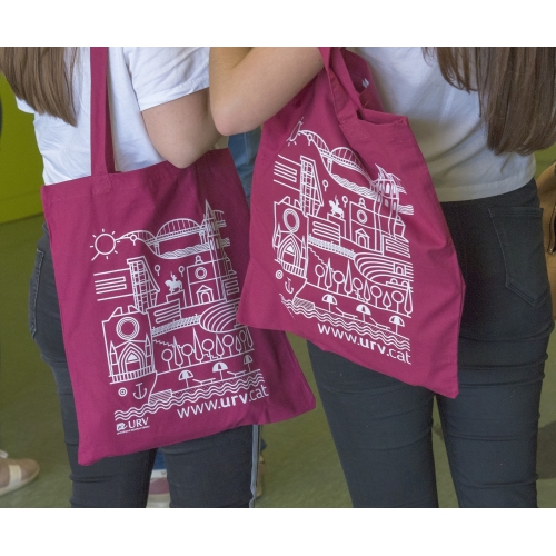 Maroon cotton tote bag