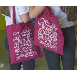 Maroon cotton tote bag